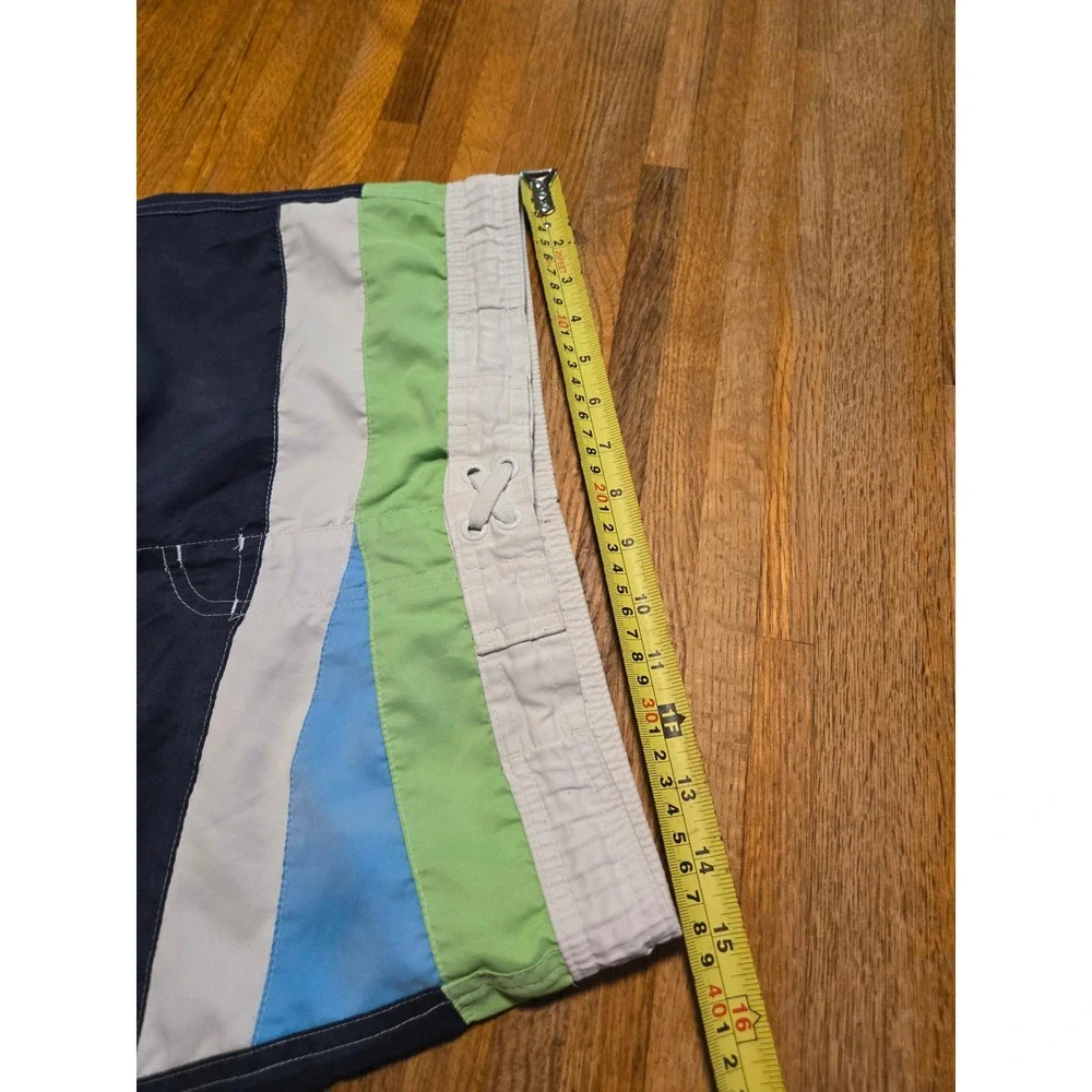 OP Ocean Pacific Boy Large 10-12 Blue Saphire Colorblock Board Short Swim Trunk